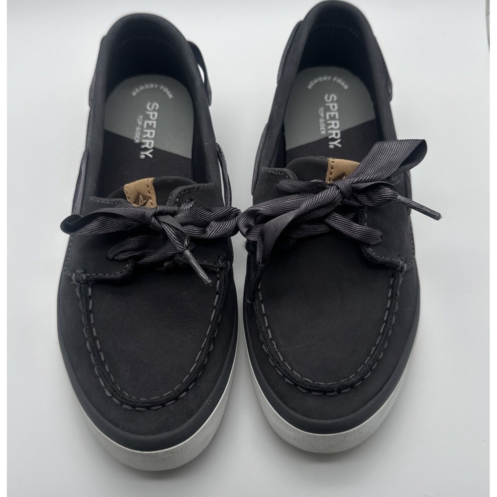 Sperry Boat Shoe Size 7 Dark Gray Coastal Deck Shoe Memory Foam